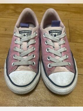 Converse Kids' Pink Ombre Low Top Jeans Sneakers size 13